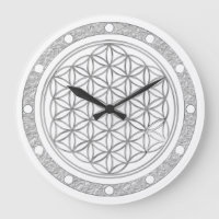 FLOWER OF LIFE - silver - clock face ring