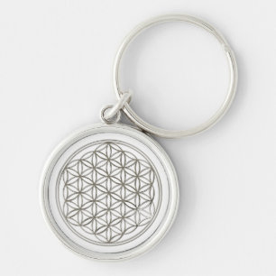 FLOWER OF LIFE - silver Keychain