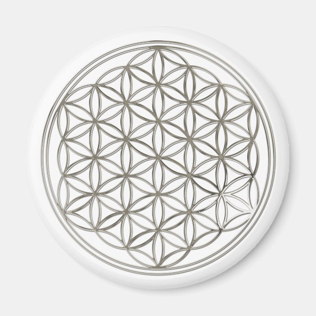 FLOWER OF LIFE - silver Magnet (Front)