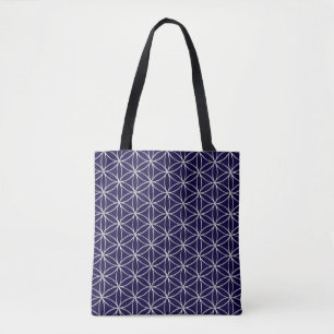 Flower of Life - silver pattern + your backgr. Tote Bag