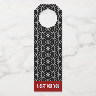 FLOWER OF LIFE - silver style pattern Bottle Tag