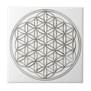 FLOWER OF LIFE - silver Tile