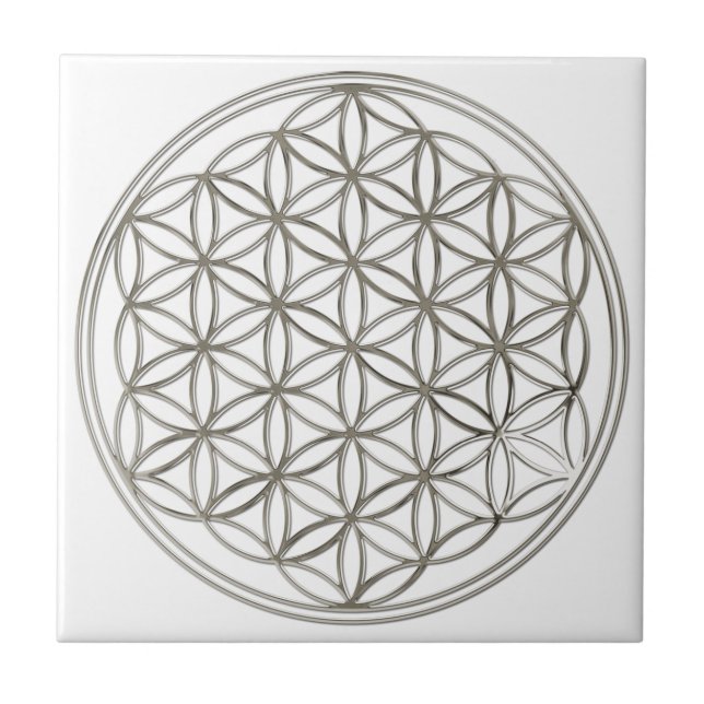FLOWER OF LIFE - silver Tile (Front)