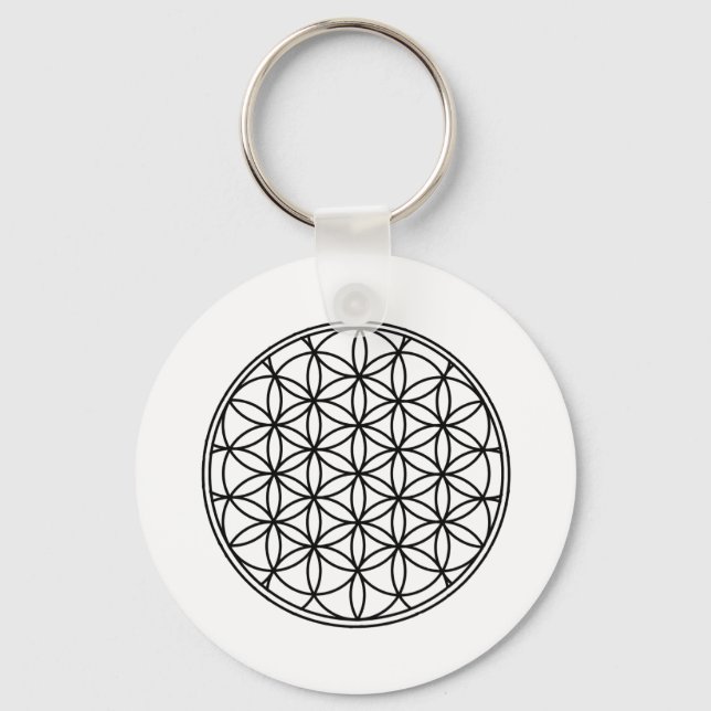 Flower of Life Simple Sacred Geometry Keychain (Front)