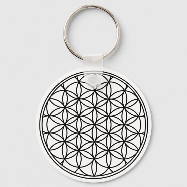 Flower of Life Simple Sacred Geometry Keychain (Front)