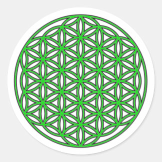 Flower of Life Single Green Classic Round Sticker