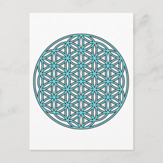 Flower of Life Single Turquoise Postcard