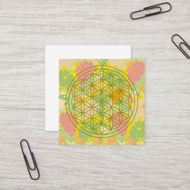flower of life square business card (Front/Back In Situ)