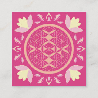 flower of life square business card