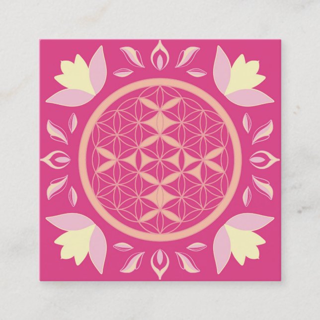 flower of life square business card (Front)