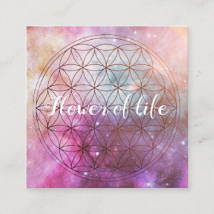 Flower of life square business card