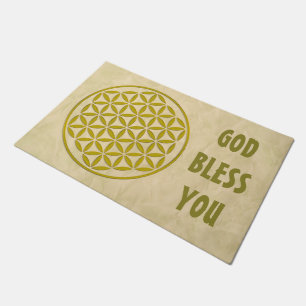 Flower of Life - stamp gold + your backgr. & ideas Doormat