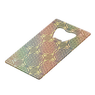Flower of Life - stamp grunge pattern 1 Credit Card Bottle Opener
