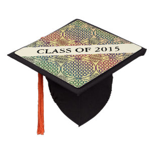 Flower of Life - stamp grunge pattern 1 Graduation Cap Topper