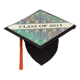 Flower of Life - stamp grunge pattern 2 Graduation Cap Topper