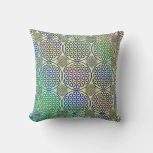 Flower of Life - stamp grunge pattern 2 Throw Pillow