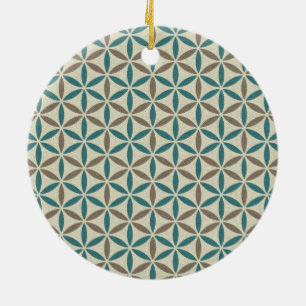 Flower of Life - stamp pattern - BG 1 Ceramic Ornament