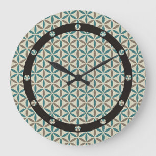 Flower of Life - stamp pattern - BG 1 Large Clock