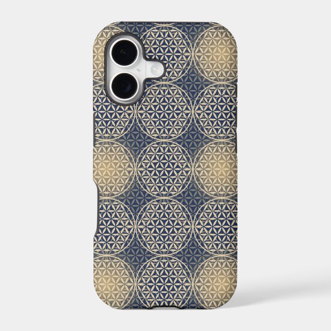 Flower of Life - stamp pattern - blue sand (Back)