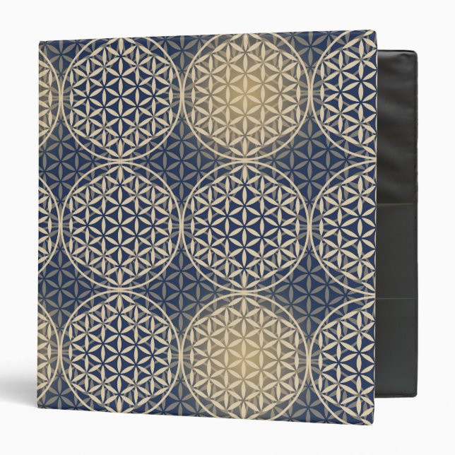 Flower of Life - stamp pattern - blue sand Binder (Front/Inside)