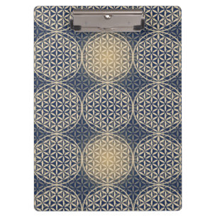 Flower of Life - stamp pattern - blue sand Clipboard