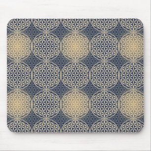 Flower of Life - stamp pattern - blue sand Mouse Pad