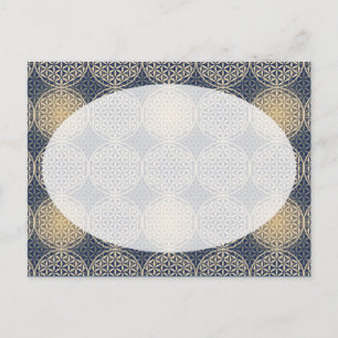Flower of Life - stamp pattern - blue sand Postcard