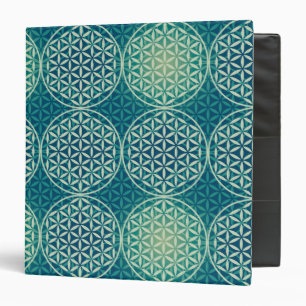 Flower of Life - stamp pattern - cyan blue Binder
