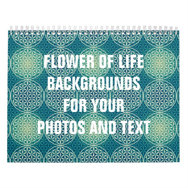 Flower of Life - stamp pattern - cyan blue Calendar (Cover)