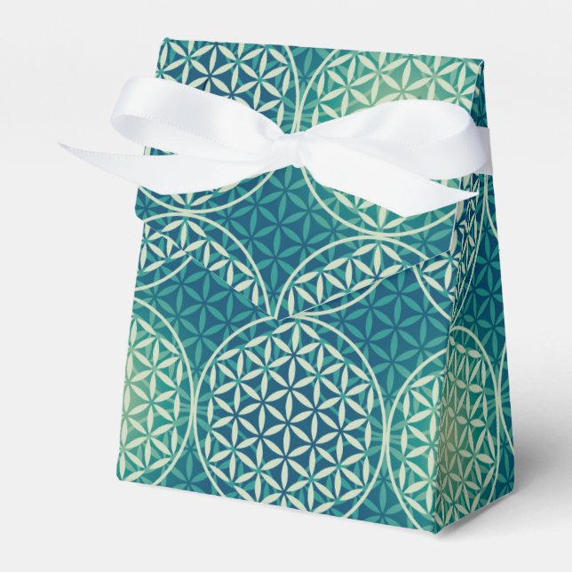Flower of Life - stamp pattern - cyan blue Favor Box (Front Side)