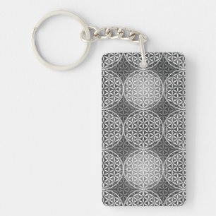 Flower of Life - stamp pattern - grey Keychain