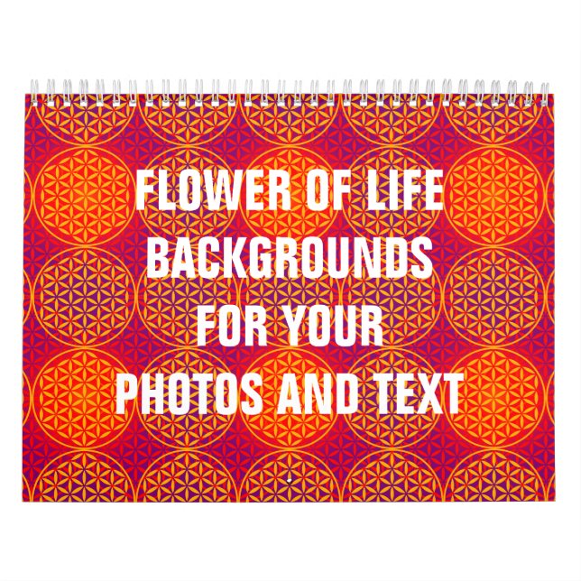 Flower of Life - stamp pattern - orange pink Calendar (Cover)