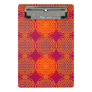 Flower of Life - stamp pattern - orange pink Mini Clipboard