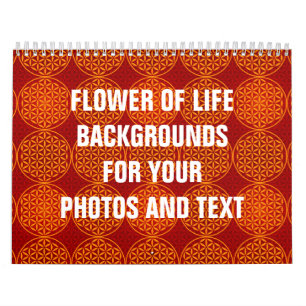 Flower of Life - stamp pattern - orange red Calendar
