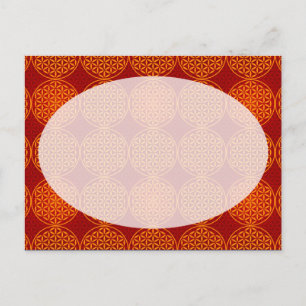 Flower of Life - stamp pattern - orange red Postcard