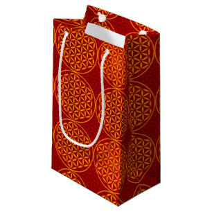 Flower of Life - stamp pattern - orange red Small Gift Bag