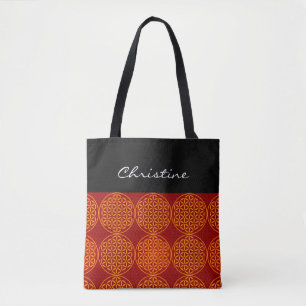 Flower of Life - stamp pattern - orange red Tote Bag