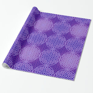 Flower of Life - stamp pattern - purple Wrapping Paper