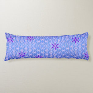 Flower Of Life - stamp seamless pattern - blue Body Pillow