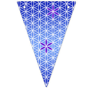 Flower Of Life - stamp seamless pattern - blue Bunting Flags