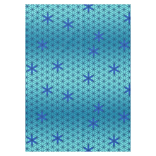 Flower Of Life - stamp seamless pattern - cyan Tablecloth (Front)