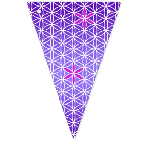Flower Of Life - stamp seamless pattern - violet Bunting Flags