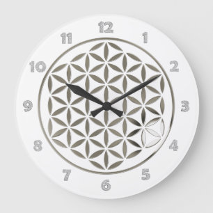 FLOWER OF LIFE  stamp  silver + clock face numbers