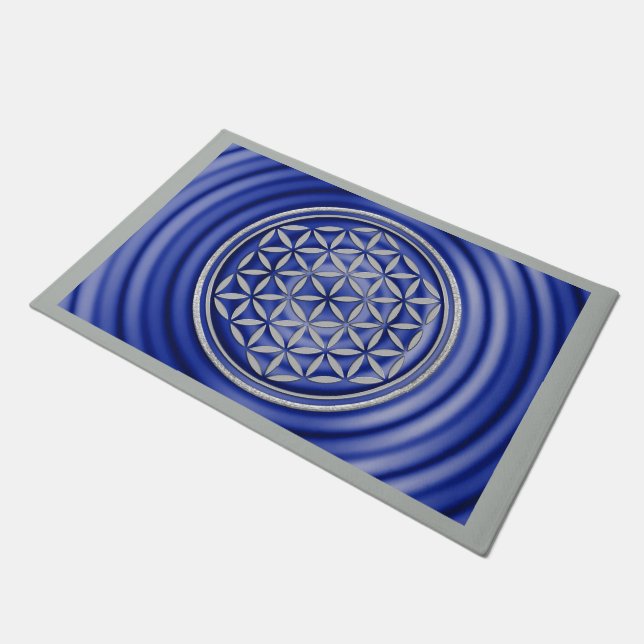 Flower of Life - stamp silver + your backg. & idea Doormat (Angled)