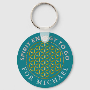 FLOWER OF LIFE - stamp - SPIRIT ENERGY TO GO Keychain