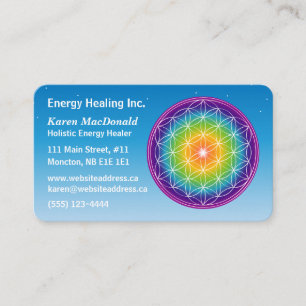 Flower of Life Starry Sky Rounded Biz Card
