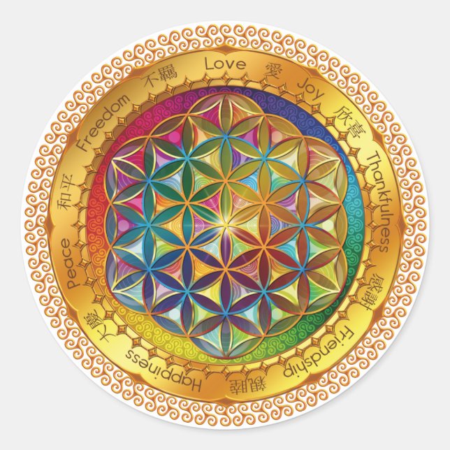 Flower of Life Sticker - ORIGINAL Design by Lilyas (Front)
