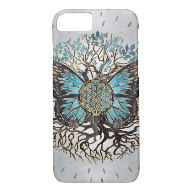 Flower of Life - Tree of life - Butterfly Case-Mate iPhone Case (Back)
