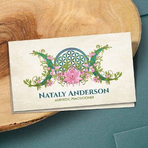 Flower of life Triple Moon Lotus  Business Card