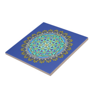 Flower Of Life - Vintage Blossom Ornaments 1 Tile